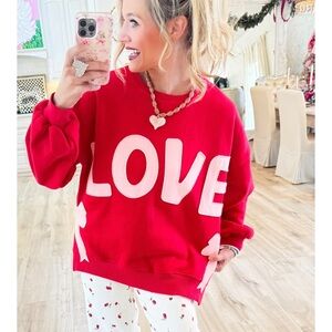 BiBi Red and Pink Love Sweatshirt